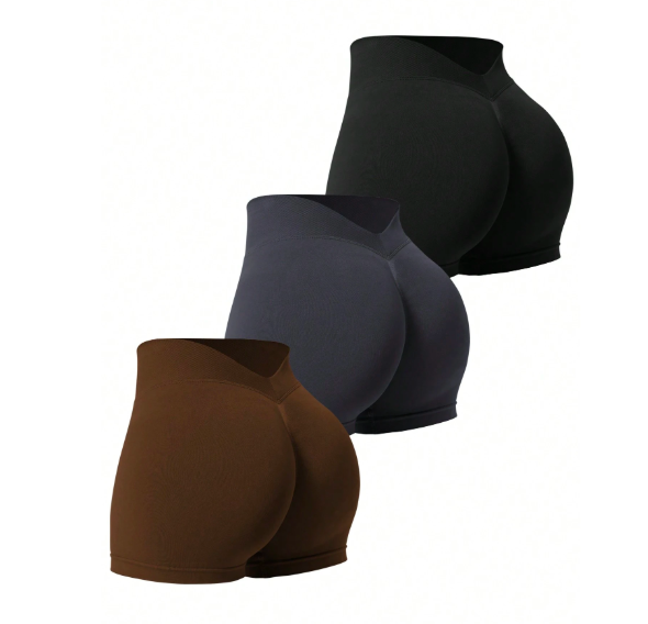 Pantalones cortos con cintura en V sin costuras