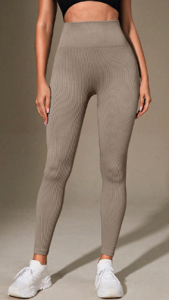 Leggings sin costuras de talle alto acanaladas