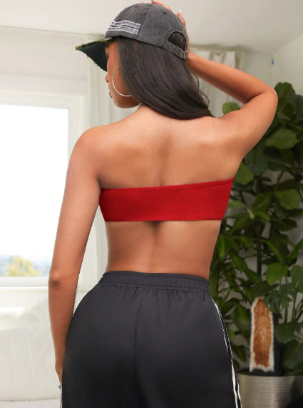 Tops cortos sin tirantes con ultra alta elasticidad