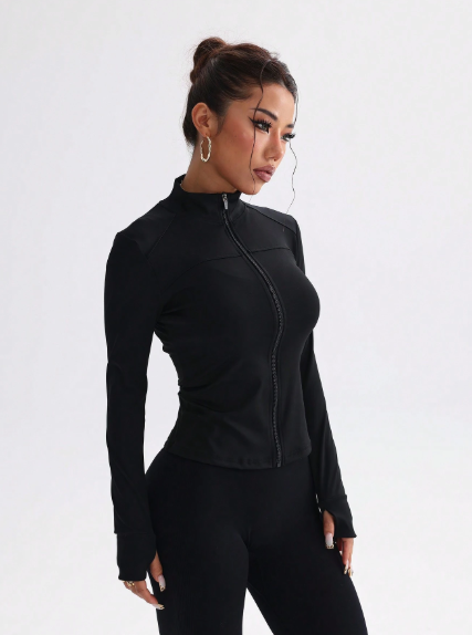 Chaqueta de manga larga color negro
