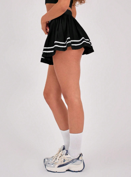 Falda plisada de activewear con logo impreso de Padelclub