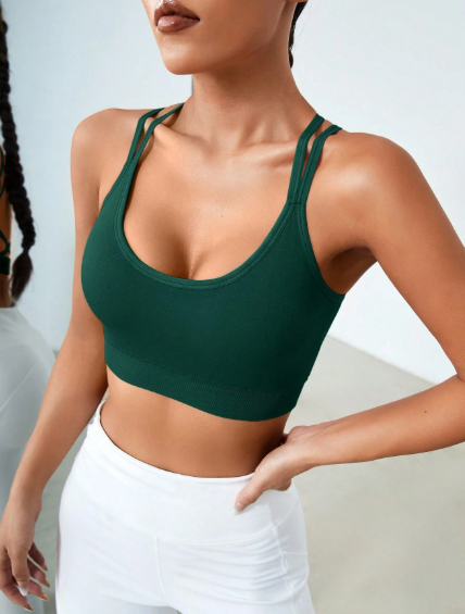 Sujetador soporte ligero con tira cruzada de espalda abierta