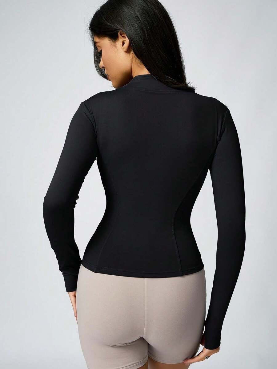 Chaqueta de manga larga, ajustada, con cremallera