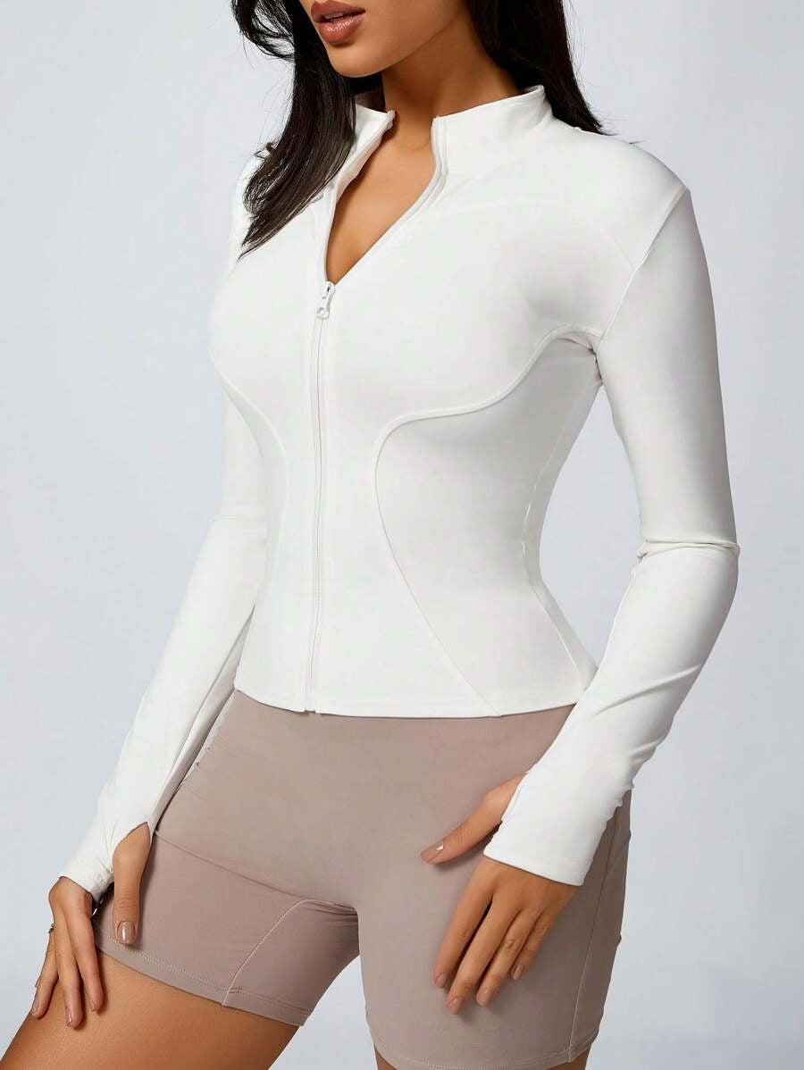 Chaqueta de manga larga color blanco
