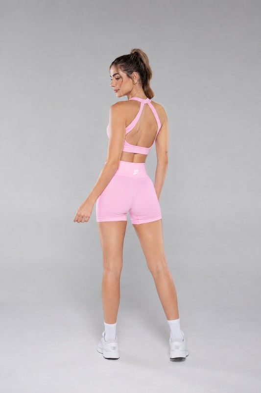 Conjunto top cala con short notredame (rosa)