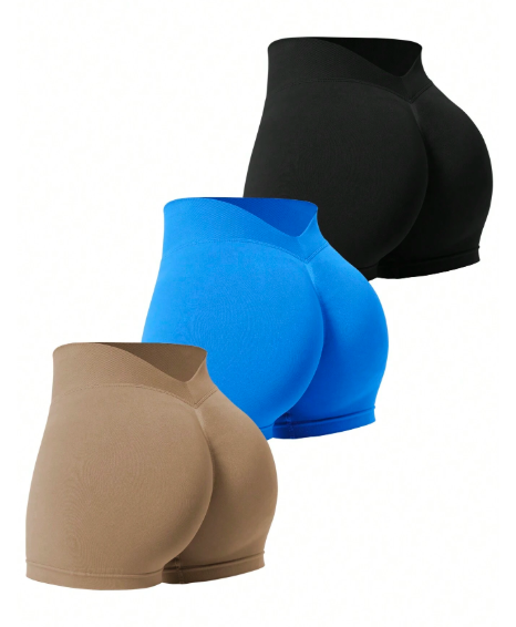 Pantalones cortos con cintura en V sin costuras