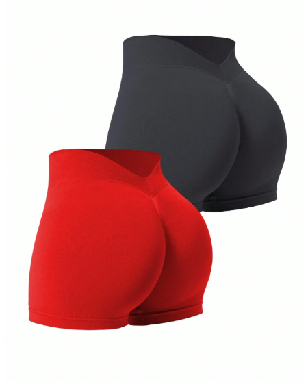 Pantalones cortos con cintura en V sin costuras