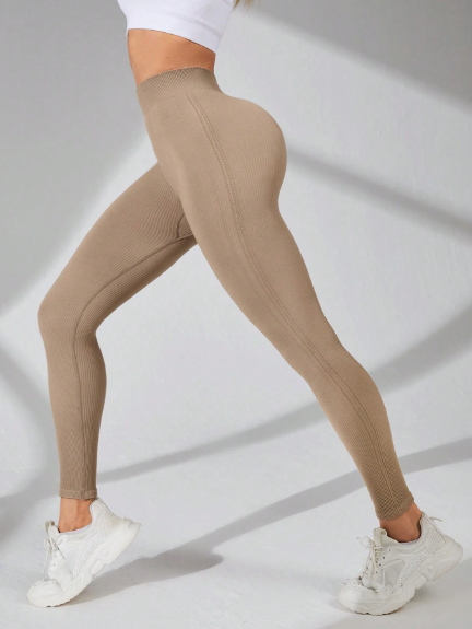 Leggings deportivos sin costuras caqui