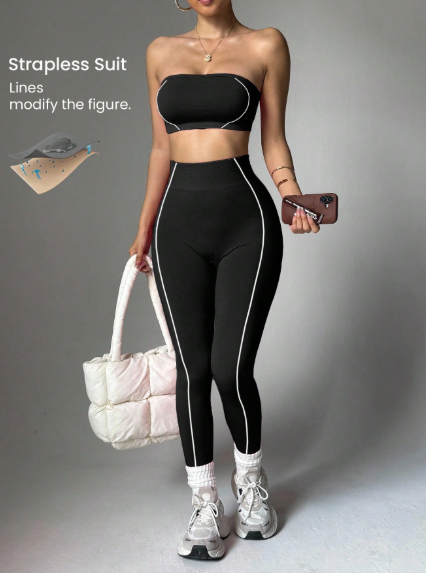Conjunto sin costuras de top y leggings