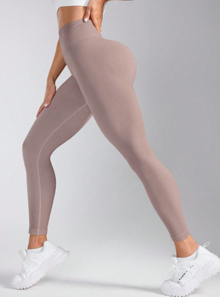 Leggings con pliegues en la cintura de unicolor
