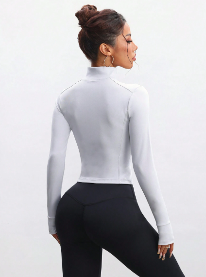 Chaqueta de manga larga color blanco