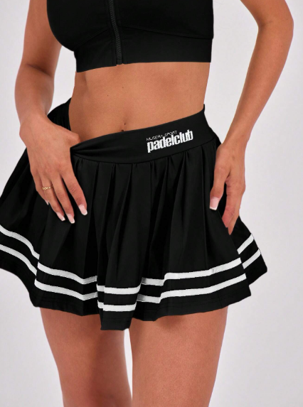 Falda plisada de activewear con logo impreso de Padelclub