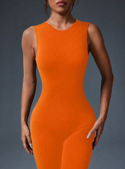 Enterizo largo ajustado sin mangas y sin espalda