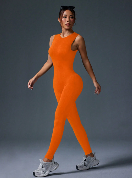 Enterizo largo ajustado sin mangas y sin espalda