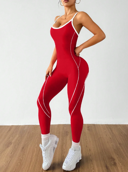 Enterizo largo sin espalda con tirantes cruzados