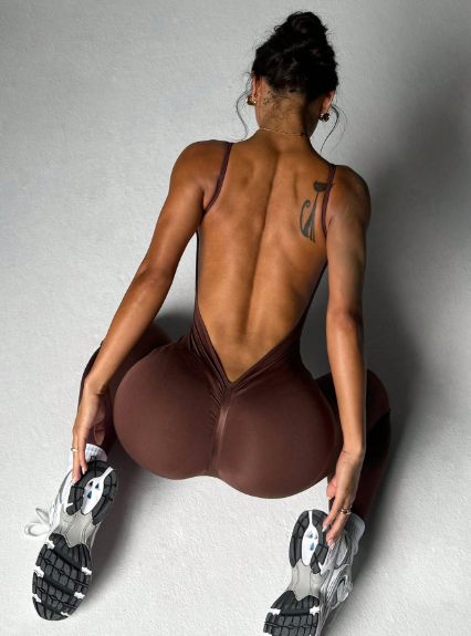 Enterizo largo sin espalda y sin mangas