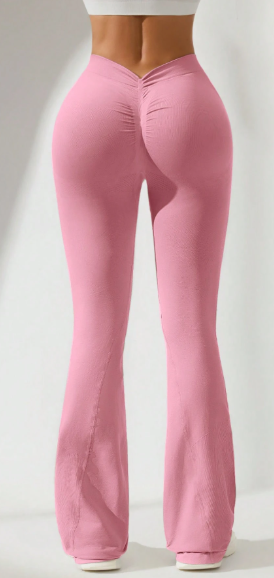 Leggings de campana plisados de unicolor