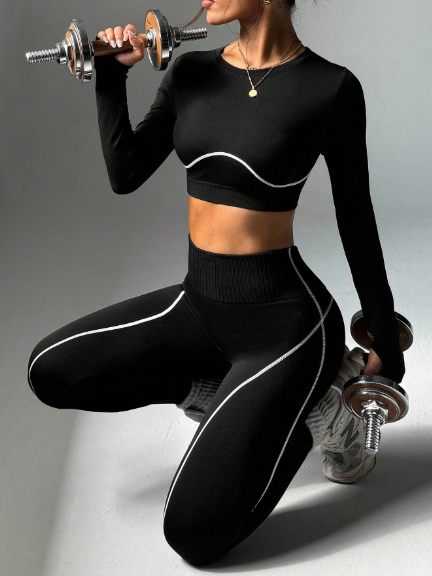 Set de 2 piezas de mallas cortas con cuello redondo