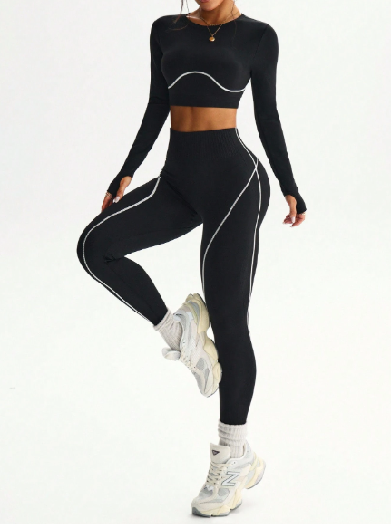 Set de 2 piezas de mallas cortas con cuello redondo