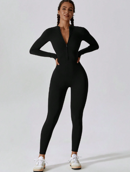 Enterizo largo de manga larga con ajuste ceñido