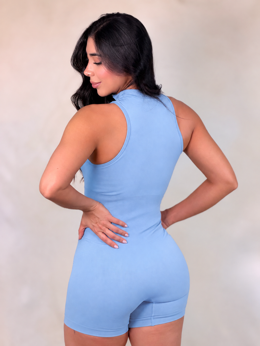 Enterizo Corto Luxury Azul Claro