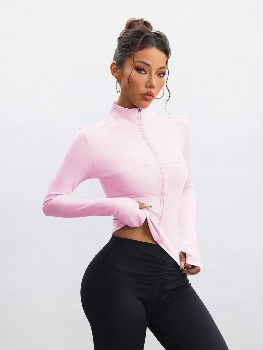 Chaqueta de manga larga con cremallera,