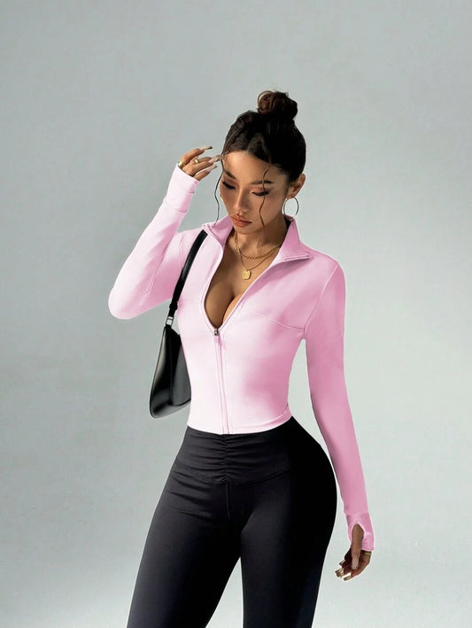 Chaqueta de manga larga con cremallera,