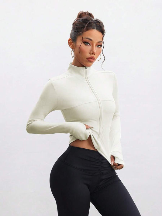 Chaqueta de manga larga y cremallera (Albaricoque)