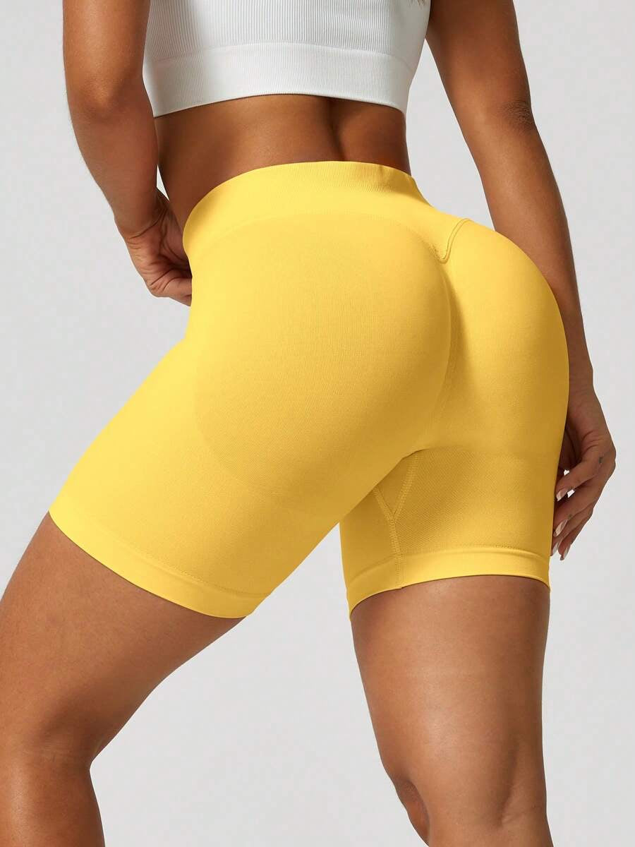 Pantalones cortos elásticos de cintura alta