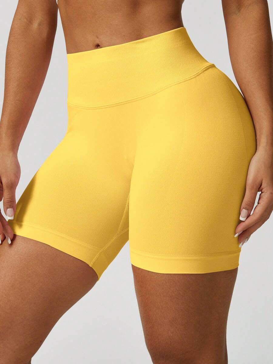 Pantalones cortos elásticos de cintura alta