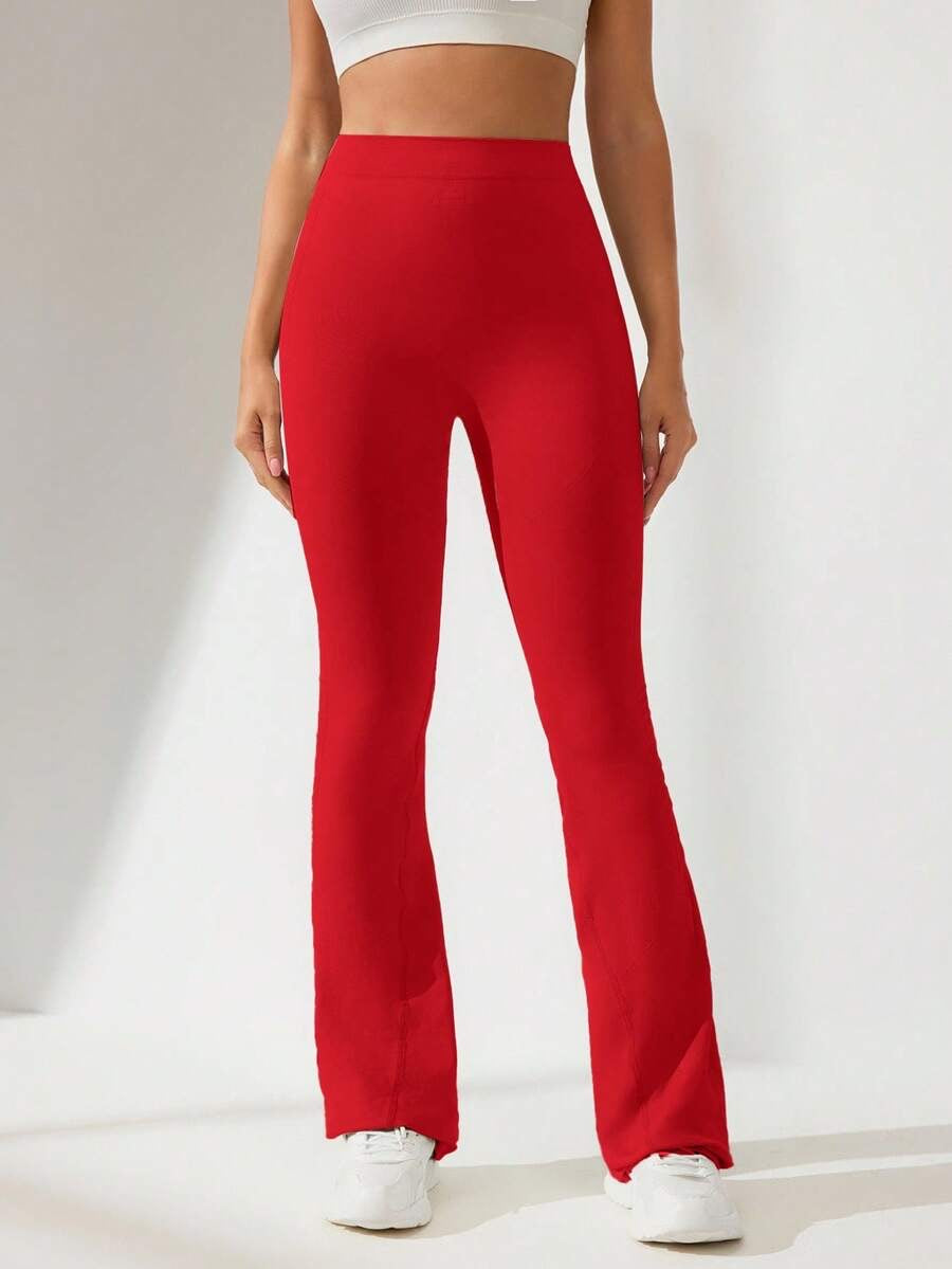 Leggings bota campana negro (rojo)