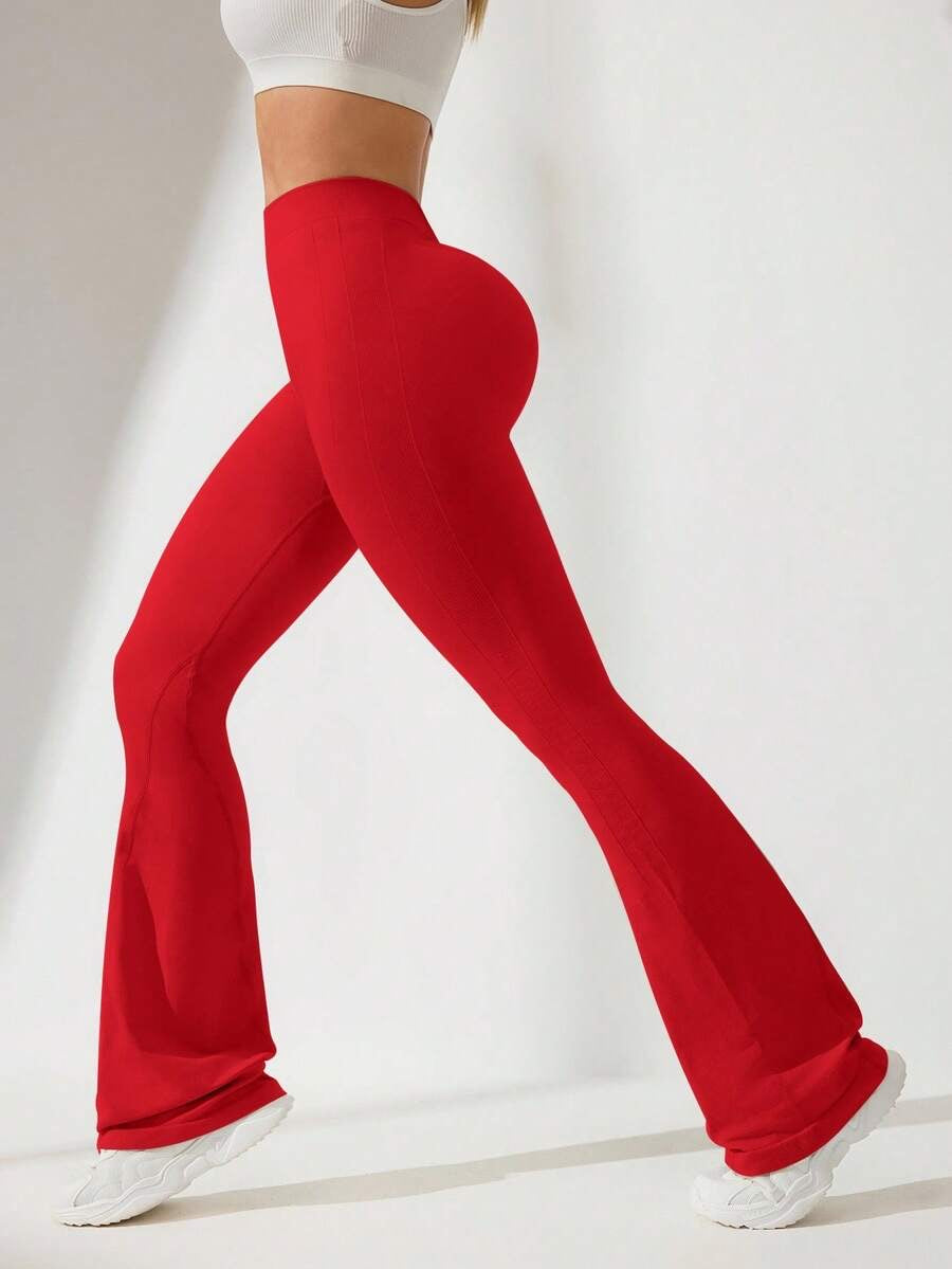 Leggings bota campana negro (rojo)