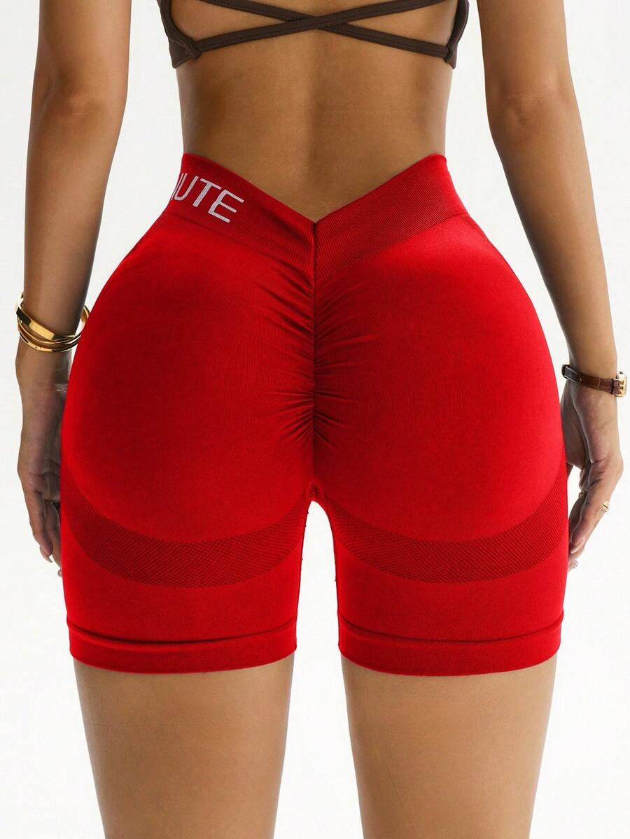 Pantalones cortos deportivos sin costuras (rojo)