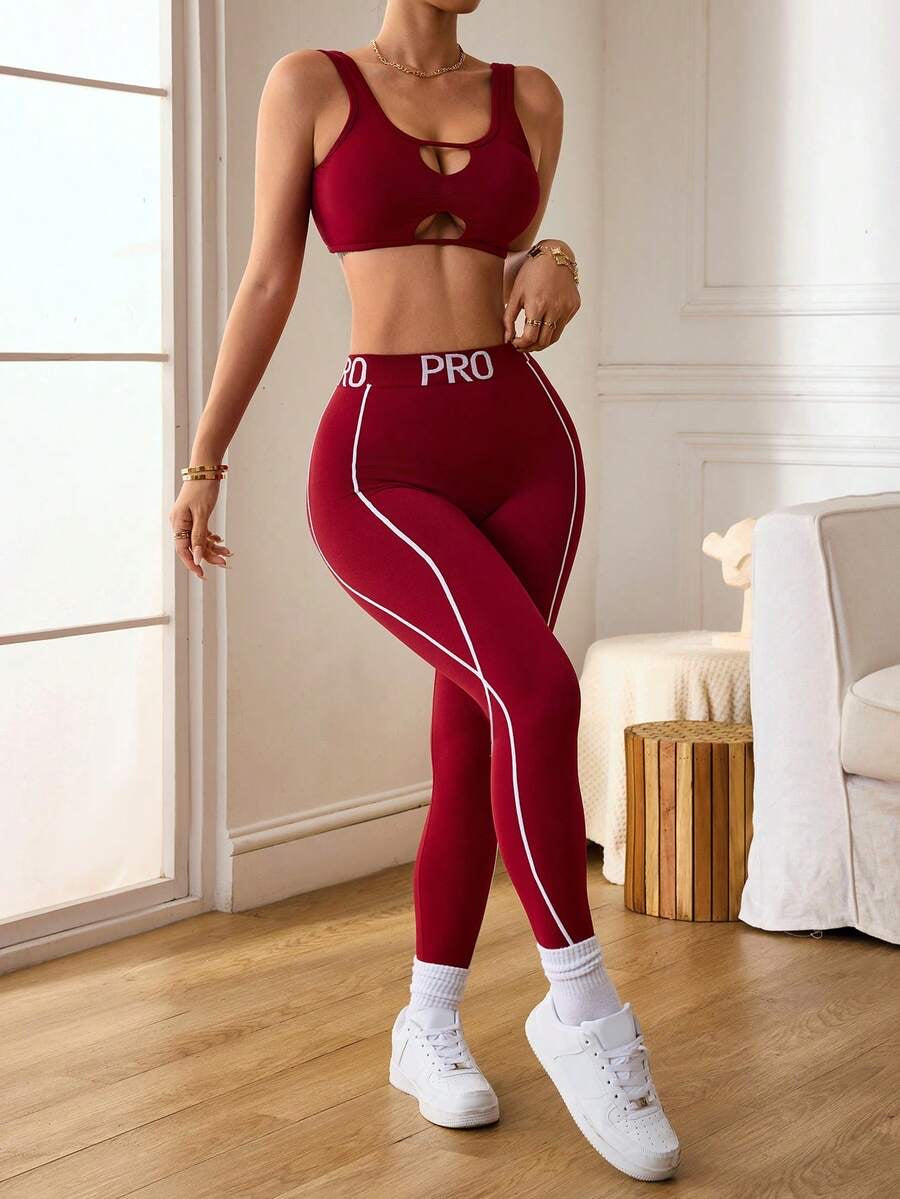 Conjunto de top de tirantes con cuello de barco
