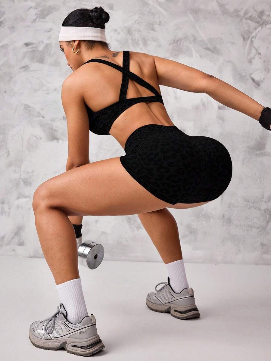 Set deportivo de 2 piezas de sujetador y shorts